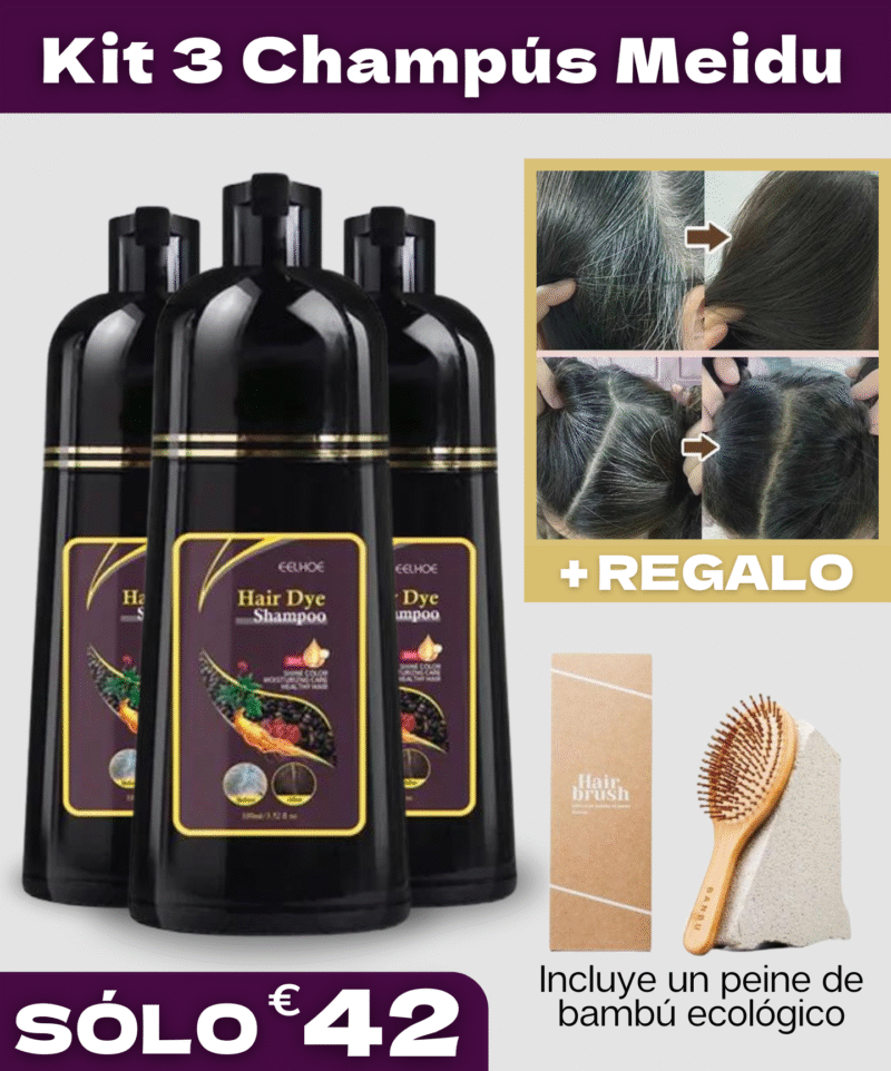 Champú 3 en 1 para Canas + Peine de bambú ecológico - Image 2
